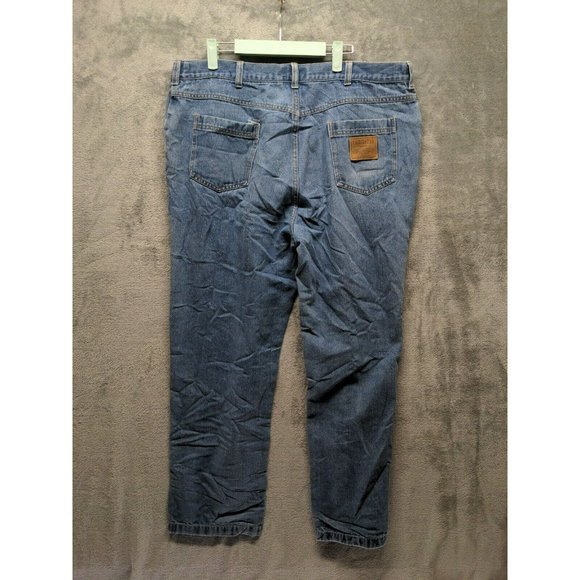 TAILGATER Men Jeans Mid Rise Straight Leg Solid Blue Medium Wash W:40 L:32 - Picture 9 of 9